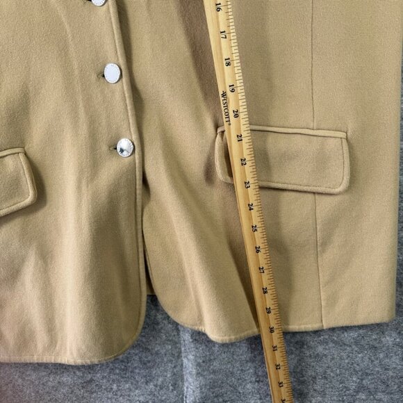 Lauren Ralph Lauren Tan Lagenlook Cotton Lightweight Knit Womens Blazer Size 3X - Picture 8 of 16